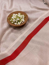 Women's White Mul Cotton Saree
