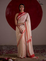 Women's White Mul Cotton Saree