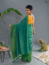 Women's Sea Green Casual Pure Cotton Saree