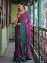 Women's Purple Cotton Mul Saree