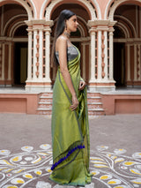 Women's Green Cotton Mul Saree