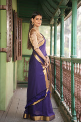 Women's Purple Mul Cotton Saree