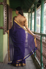 Women's Purple Mul Cotton Saree