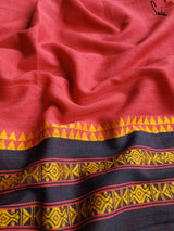 Women's Red Cotton Saree