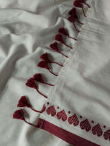 Women's White Handloom Cotton Saree