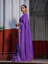 Women's Purple Cotton Viscose Saree