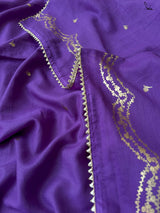 Women's Purple Cotton Viscose Saree