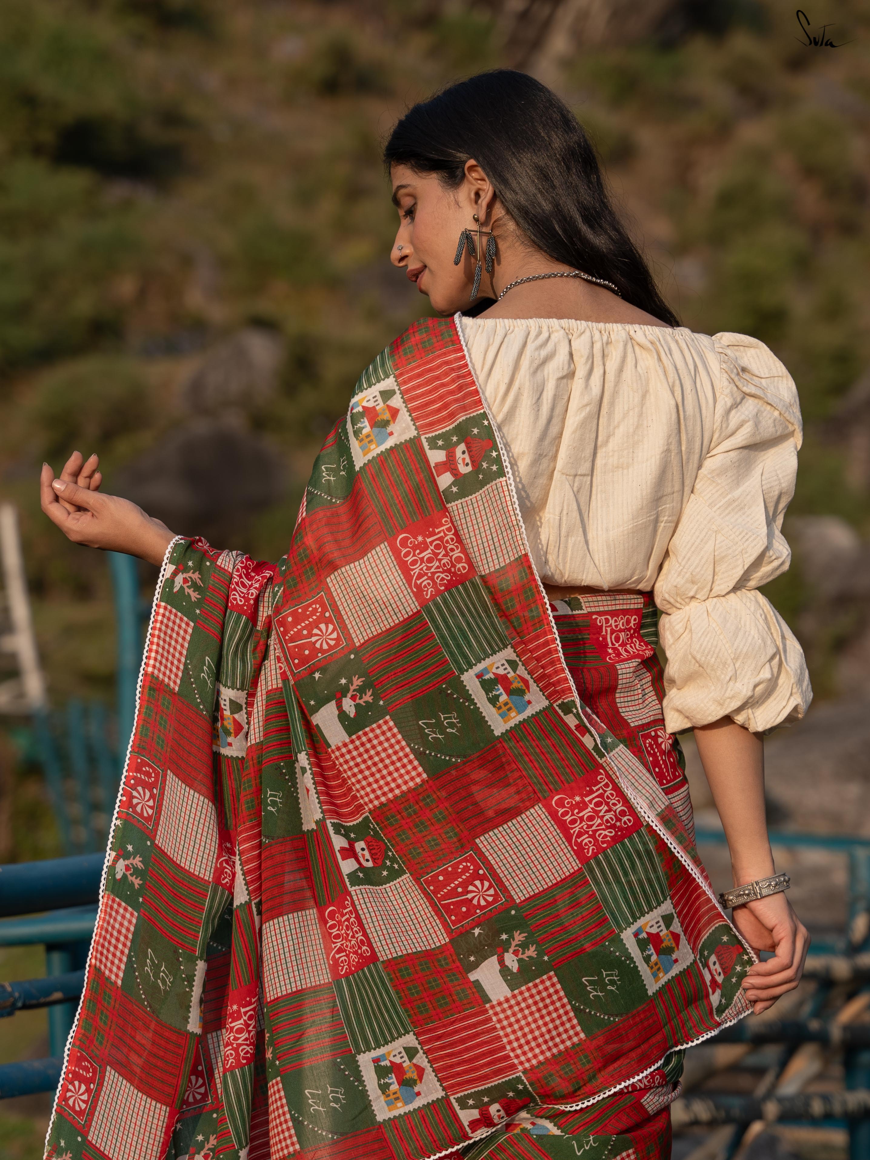 Women's Multicolor Viscose Cotton Saree