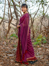 Women's Purple Cotton Saree