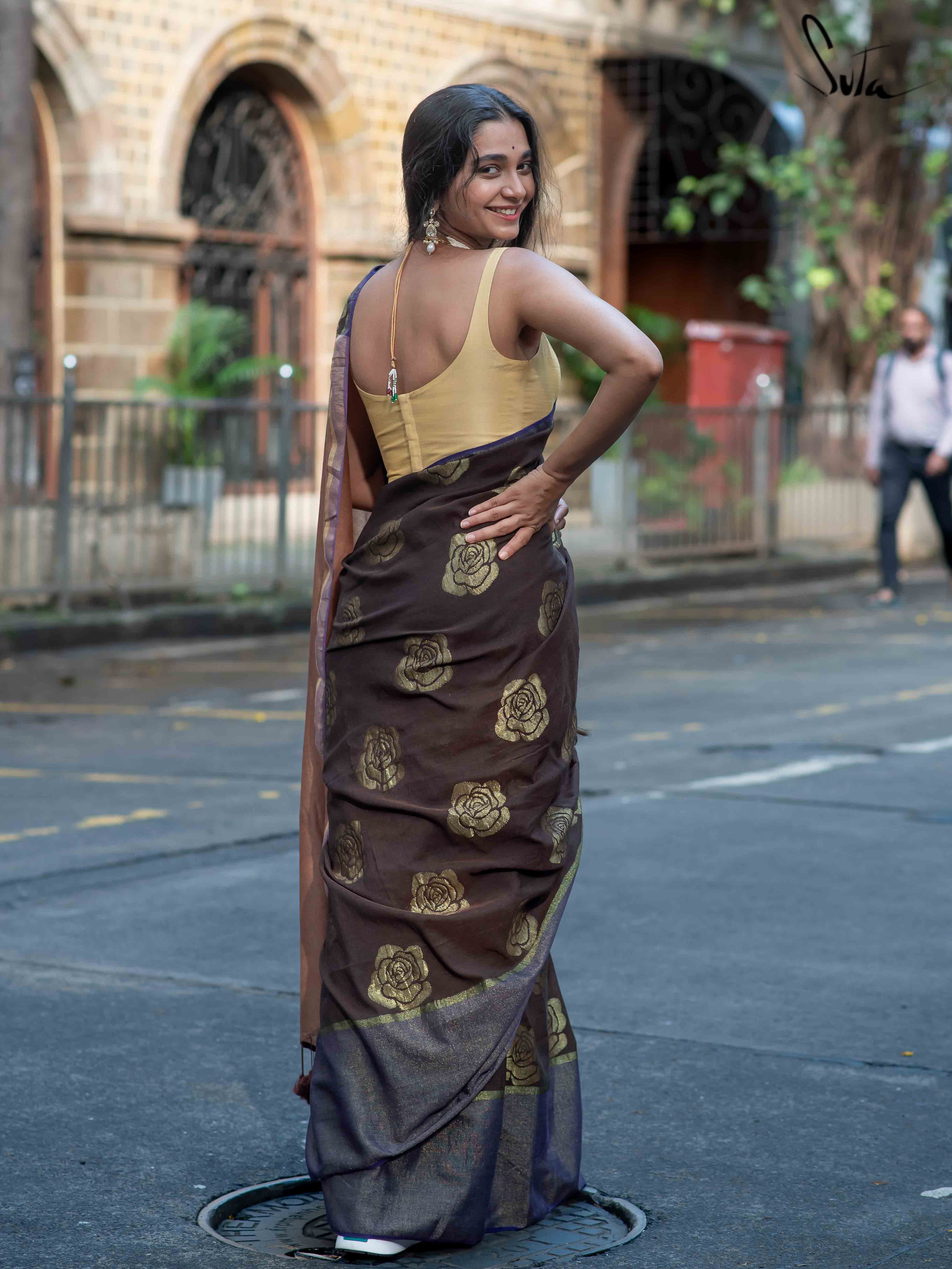 Women's Multicolor Ikat Cotton Saree