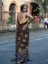Women's Multicolor Ikat Cotton Saree