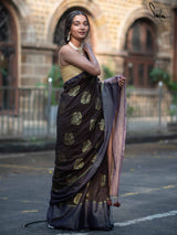 Women's Multicolor Ikat Cotton Saree