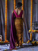 Women's Yellow Cotton Acrylic Saree