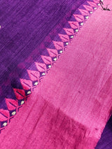 Women's Purple Handloom Cotton Saree