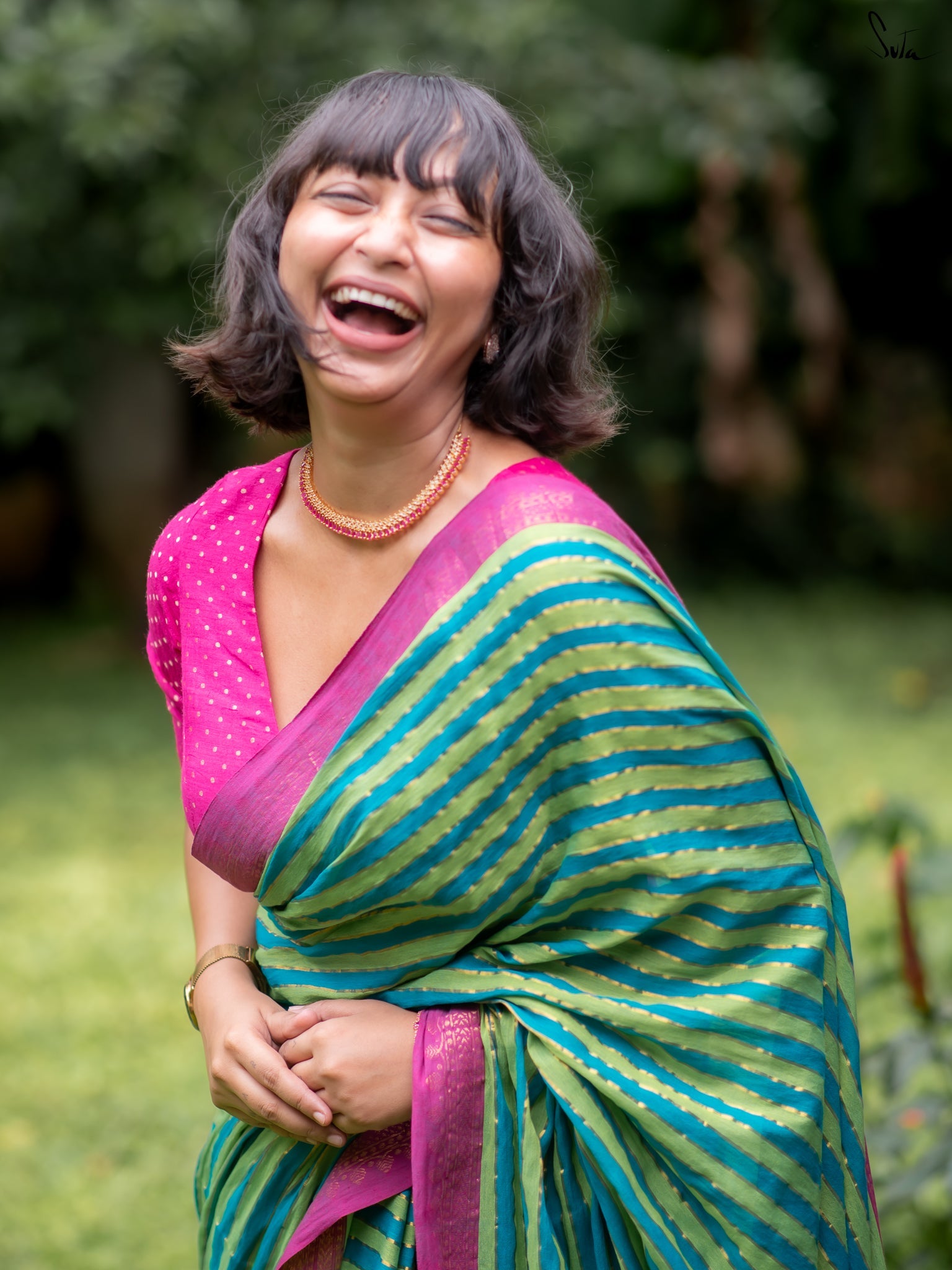 Women's Green Casual Cotton Saree