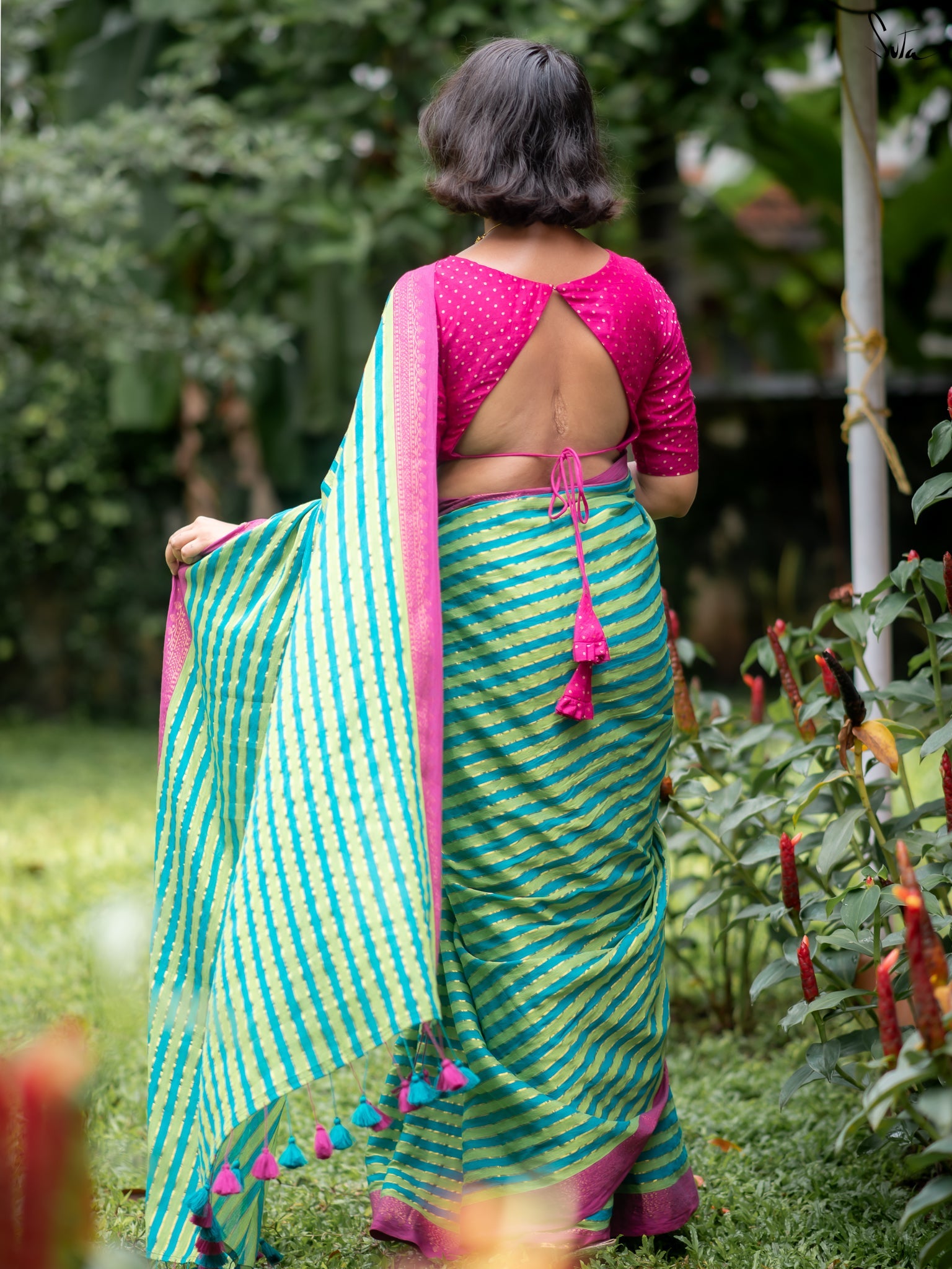Women's Green Casual Cotton Saree