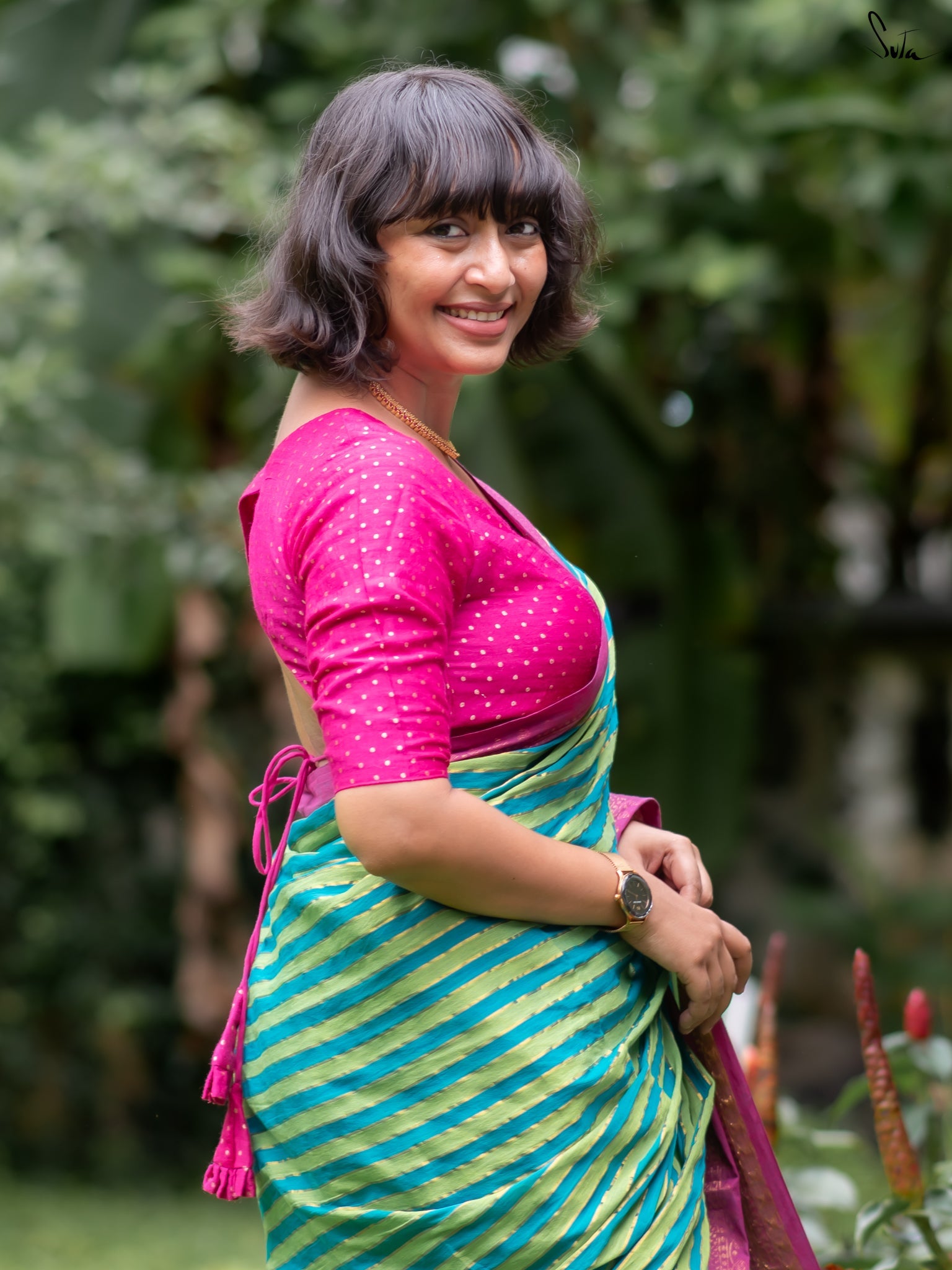 Women's Green Casual Cotton Saree