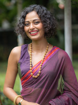 Women's Magenta Casual Mul Saree