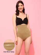 Women's Beige Solid High Waist Tummy Tucker