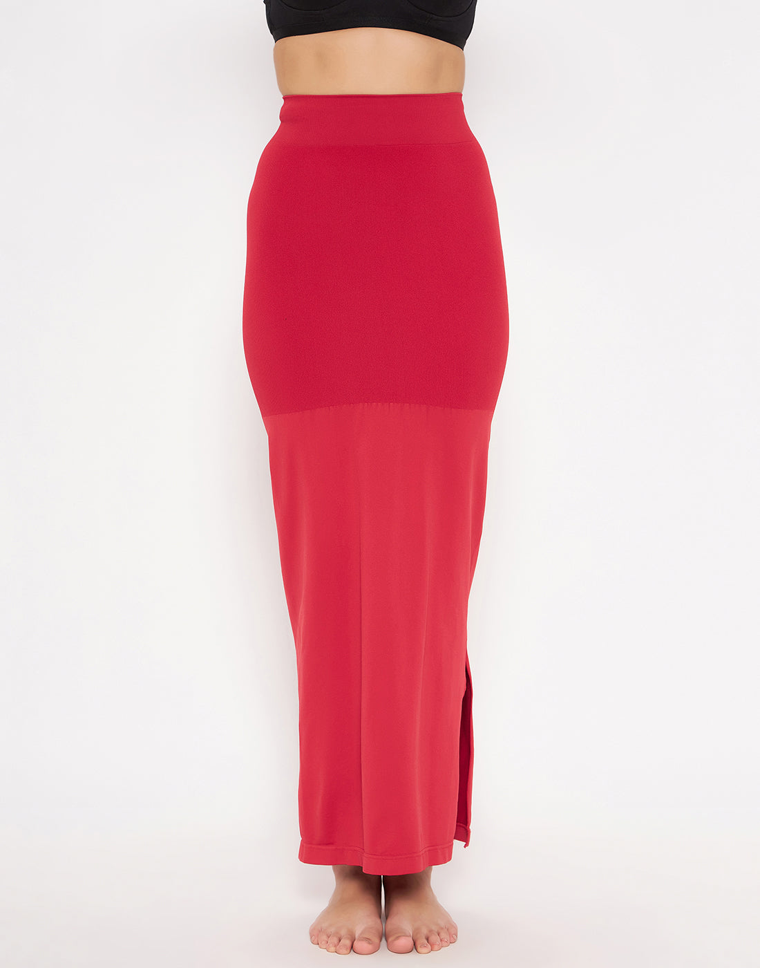 Women's Red Solid Saree Shapewear