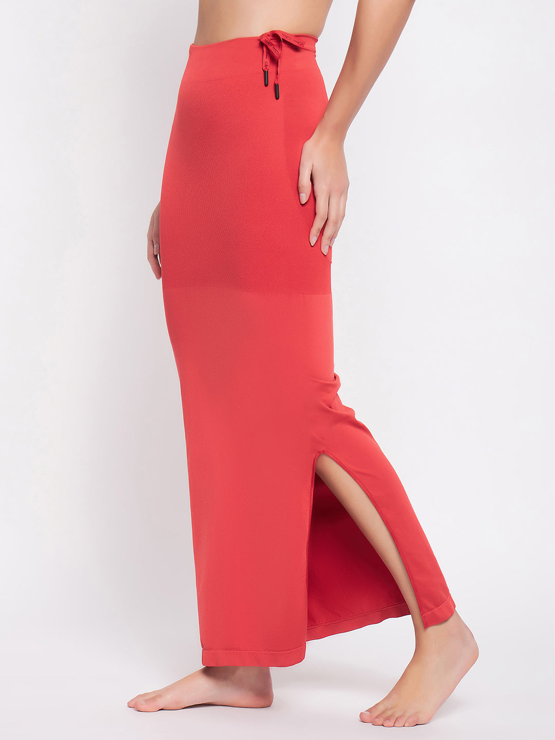 Women's Red Solid Saree Shapewear