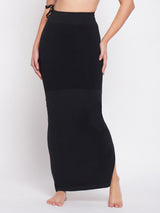 Women's Black Solid Saree Shapewear