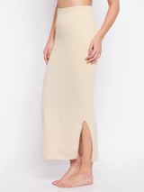 Women's Beige Solid Saree Shapewear