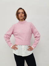 Women's Pink Crop Pullover