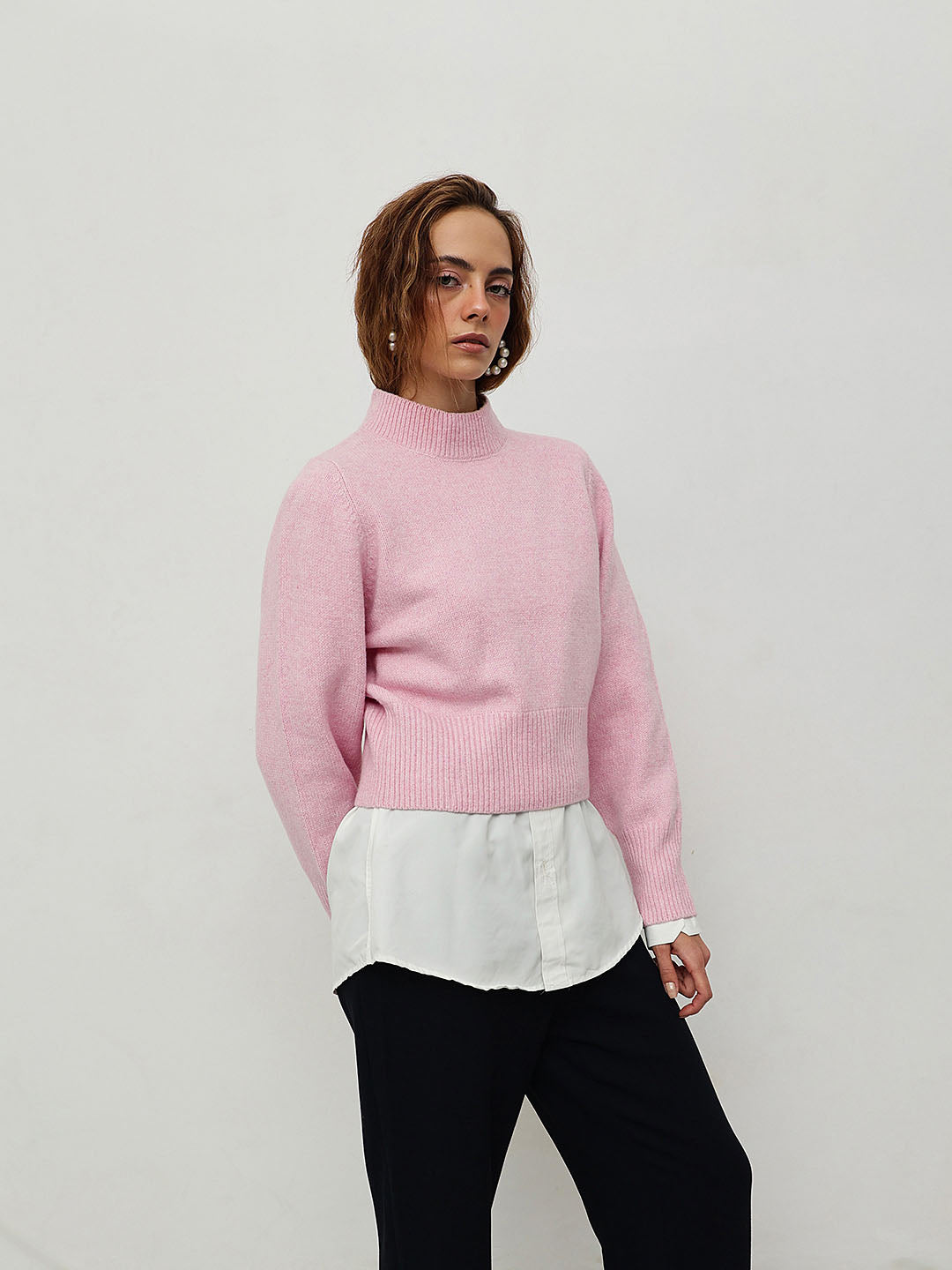 Women's Pink Crop Pullover