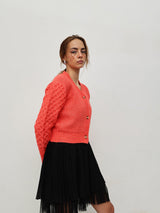 Women's Coral Crop Cardigan