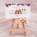 Women's Gold Set of 6 All occasion Golden Hoops