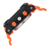 Boys Analog Digital Watch with Black Dial & Orange Strap - NT26026PP05W