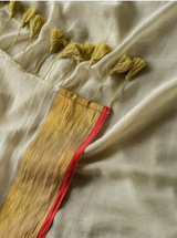 Women's White Mul Cotton Saree