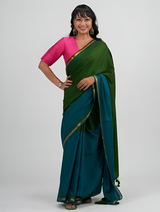 Women's Multicolor Cotton Acrylic Saree