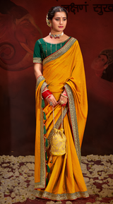 Women's Yellow Festive Saree