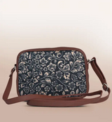 Women's Black Vegan Leather Finish Sling Bag - 2.4L