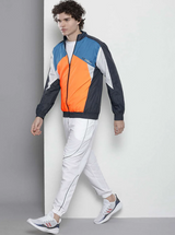 Men's Navy Colorblocked Casual Jacket