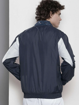 Men's Navy Colorblocked Casual Jacket