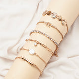 Women's Minimal Chic and Elegant Bracelet Combo - Set of 6