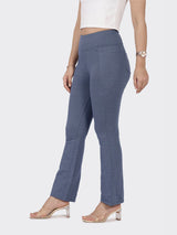 Women's Blue Casual Solid Pant
