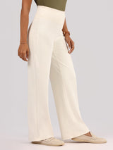 Women's White Sports Solid Pant