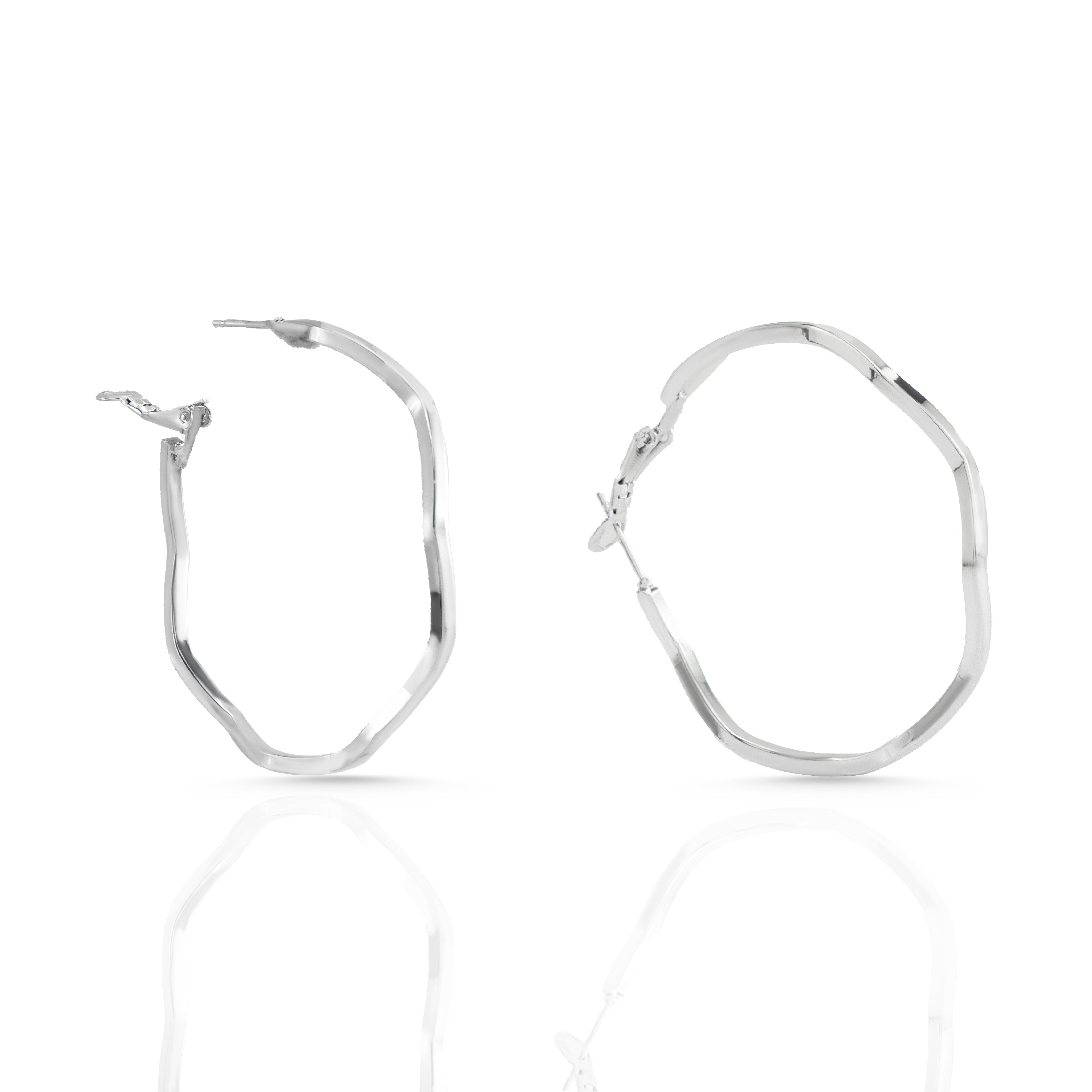 Women's Silver Small Grace Hoops
