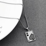 Men's Silver and Black Stylish Ace Chain
