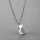 Men's Silver and Black Stylish Ace Chain