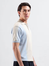 Men's Slim Fit Textured Polo Collar Tshirt