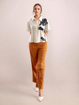 Women's White Casual Regular Fit Printed Half Sleeves Shirt