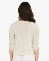 Women's Beige Casual Three Quarter Sleeves Top