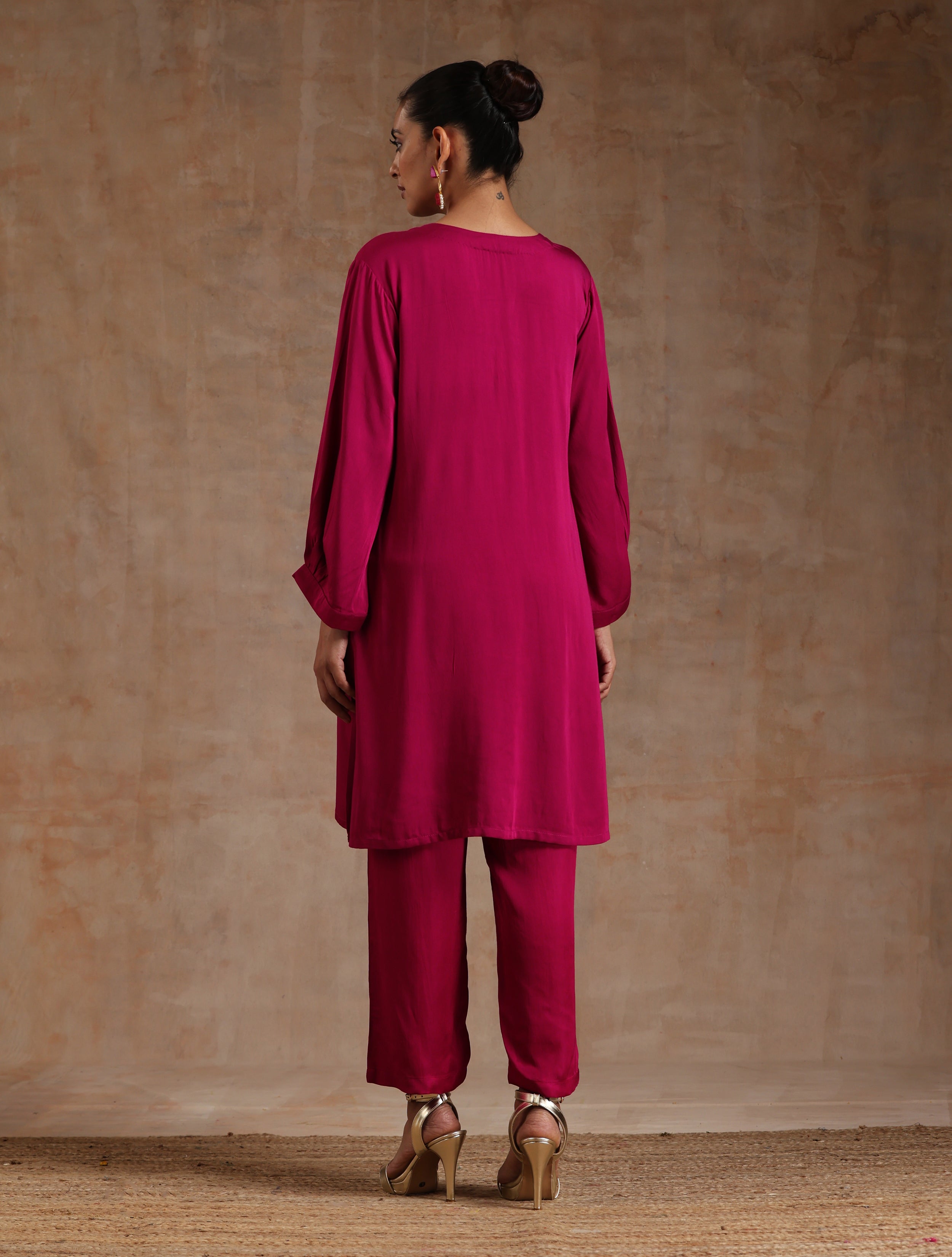 Women's Pink Modal Relax Co-ord Set