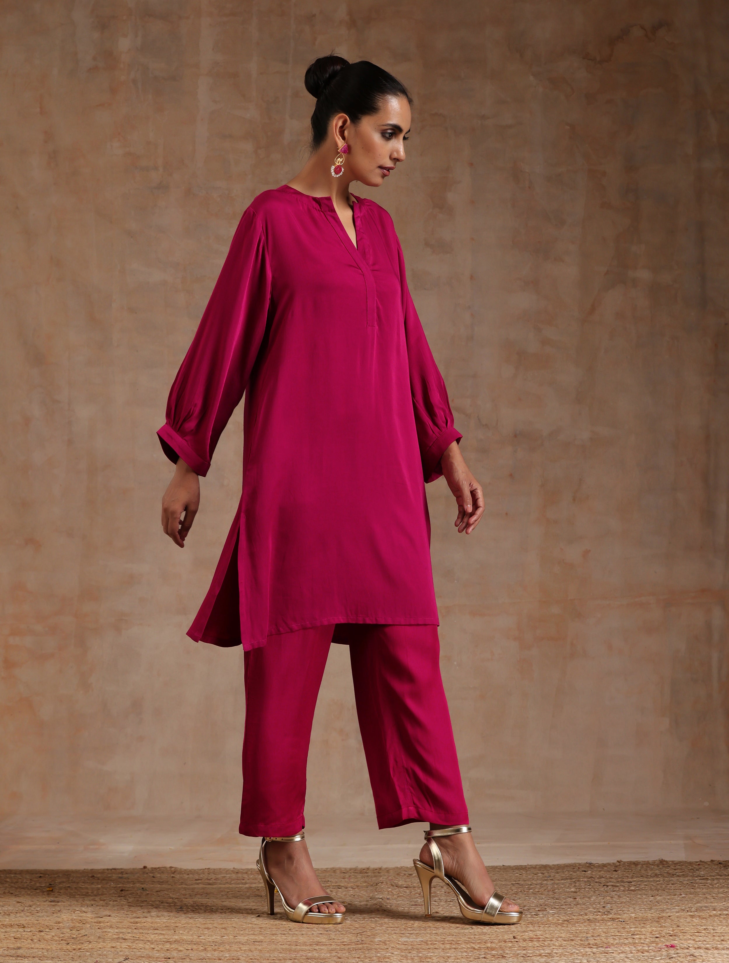 Women's Pink Modal Relax Co-ord Set