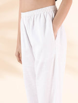 Women's White Cotton Shirt Co-ord Set